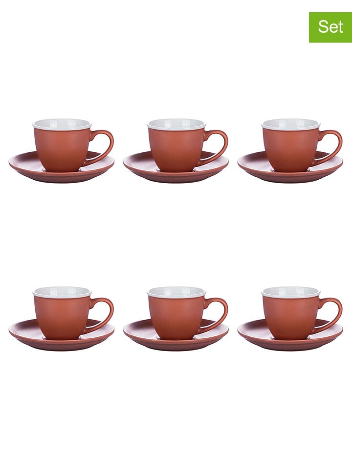 Villa d´Este Filiżanki (6 szt.) "Forma" w kolorze jasnobrązowym - 100 ml rozmiar: onesize