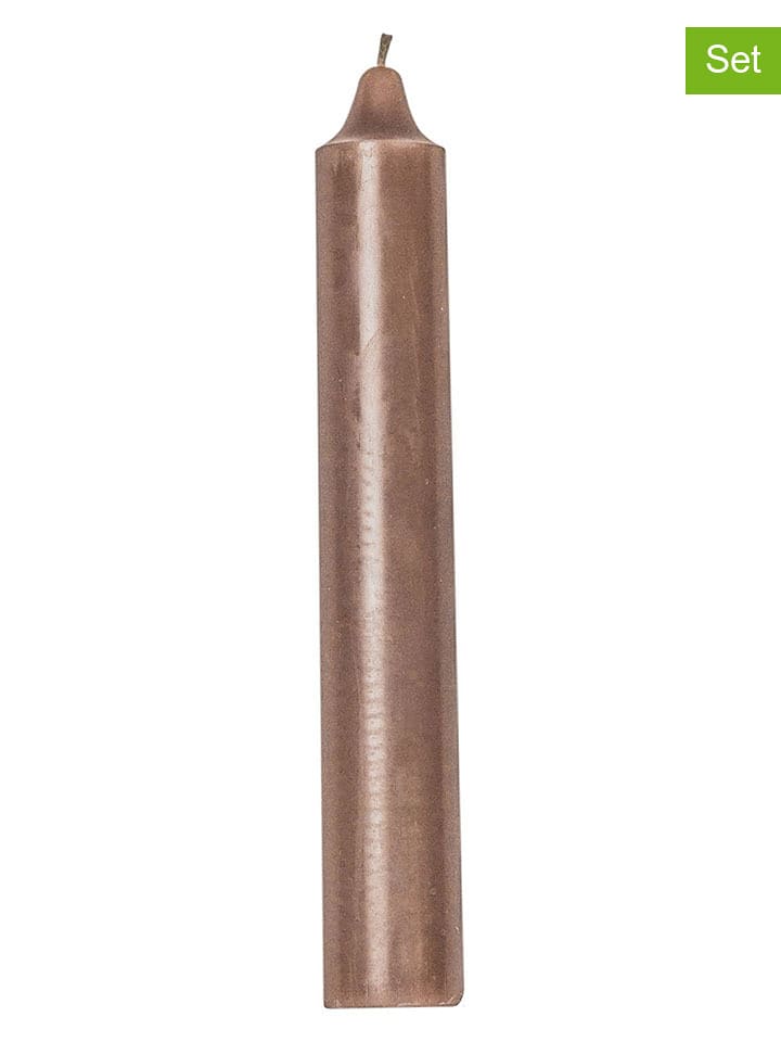 HouseVitamin Świece (4 szt.) w kolorze szarobrązowym - wys. 25 x Ø 3,8 cm rozmiar: onesize