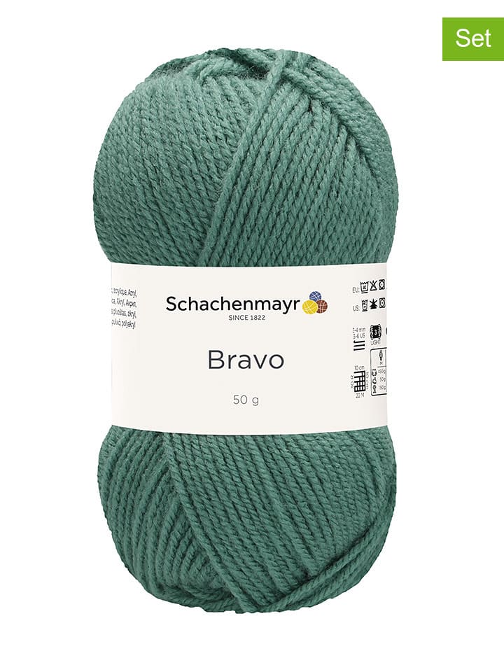 Schachenmayr since 1822 Przędza z tworzywa sztucznego (20 szt.) "Bravo" w kolorze zielonym - 20 x 50 g rozmiar: onesize