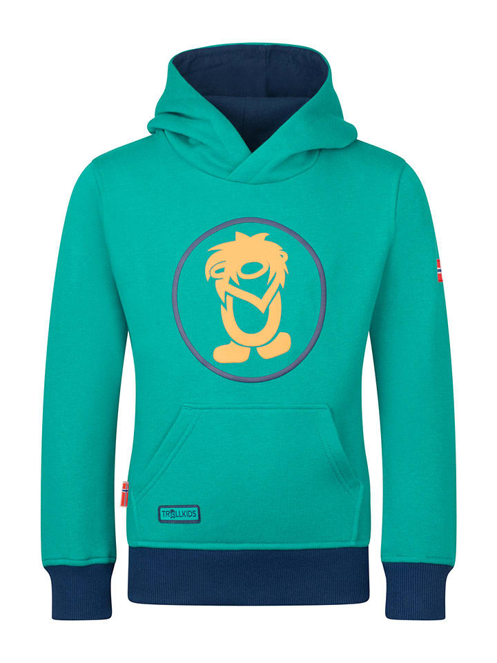 Trollkids Bluza "Troll" w kolorze zielono-granatowym rozmiar: 128