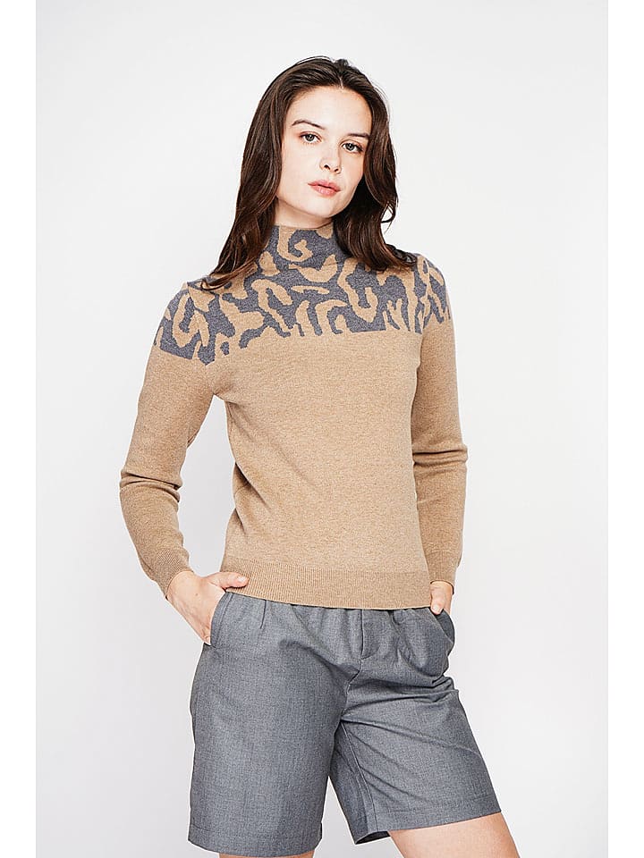 C& Jo Sweter w kolorze beżowo-szarym rozmiar: 38