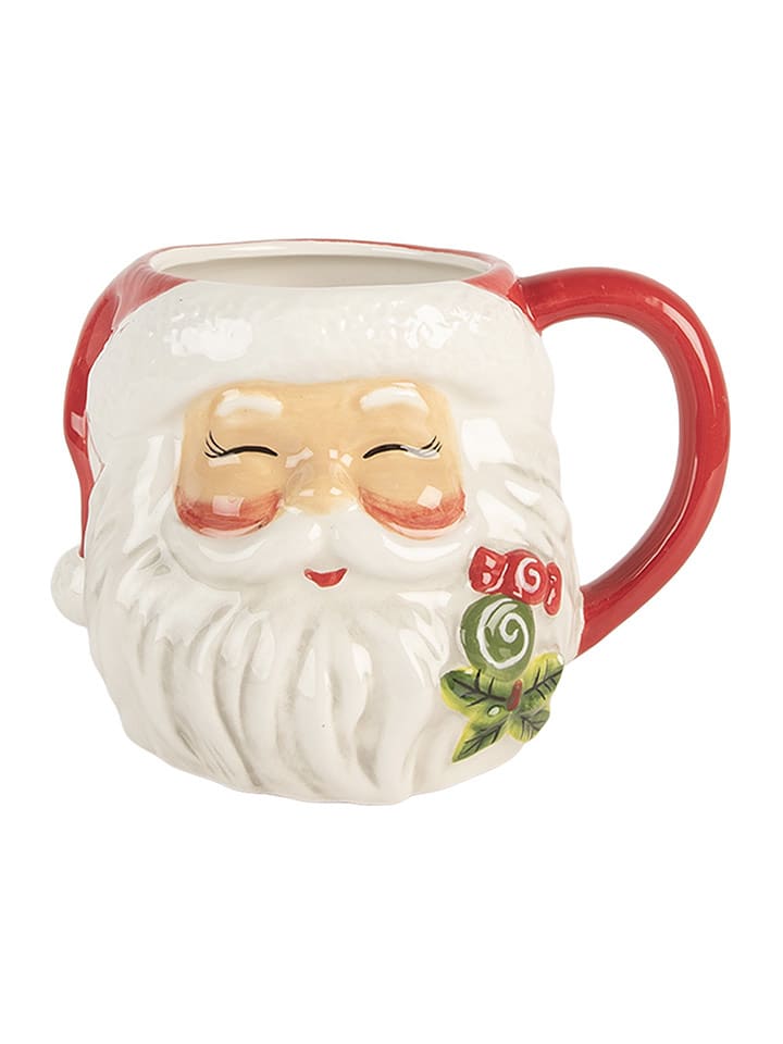 Clayre & Eef Kubek jumbo w kolorze czerwono-białym - 550 ml rozmiar: onesize