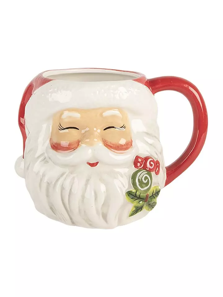 Clayre & Eef Kubek jumbo w kolorze czerwono-białym - 550 ml rozmiar: onesize