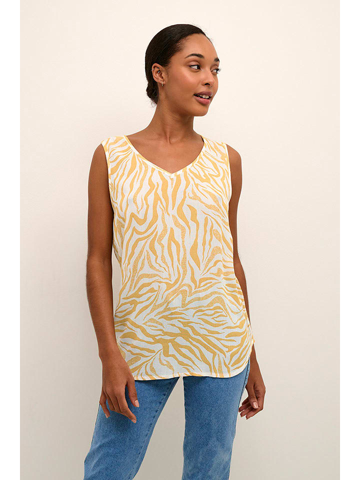 Kaffe Top w kolorze żółto-kremowym rozmiar: 34