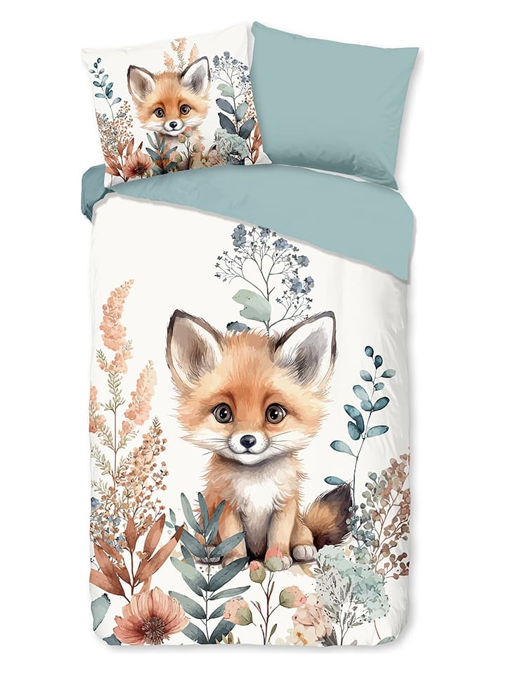 Good Morning Komplet pościeli "Foxx" w kolorze biało-miętowym rozmiar: 135x200 cm