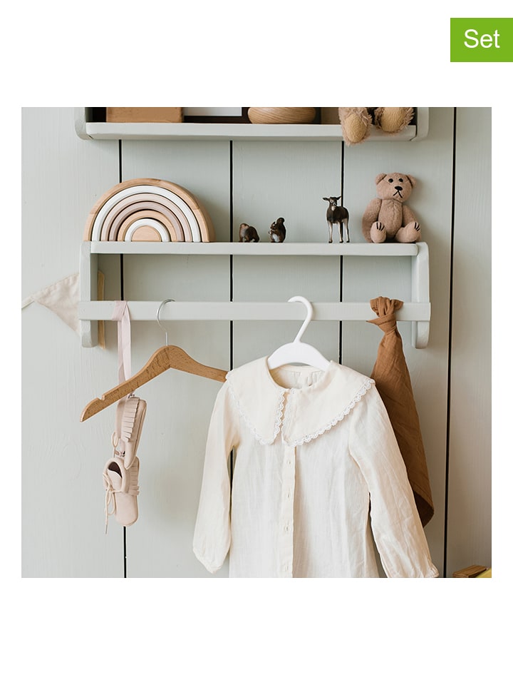 Woody Kids Regały ścienne (2 szt.) w kolorze jasnoszarym - 60 x 10 cm rozmiar: onesize