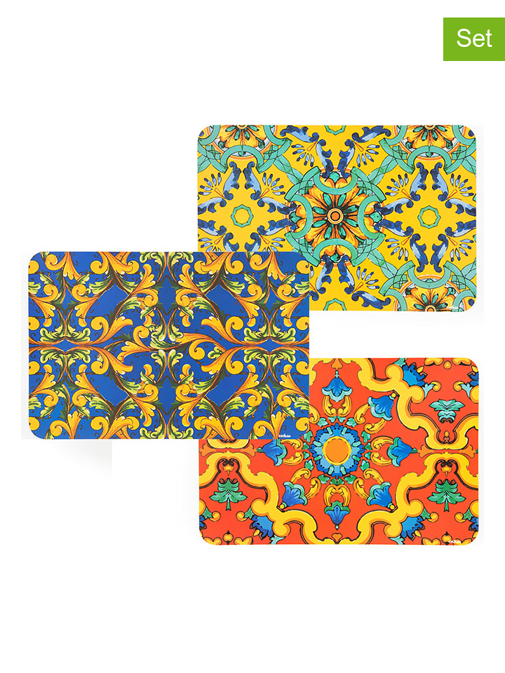 Trendy Kitchen by EXCÉLSA Podkładki stołowe (6 szt.) "Trinacria" ze wzorem - 43 x 28,5 cm rozmiar: onesize