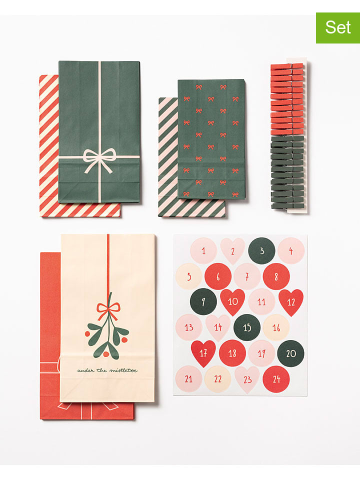 folia PAPER 72-częściowy zestaw "Bowtiful Christmas" w kolorze zielono-czerwonym rozmiar: onesize