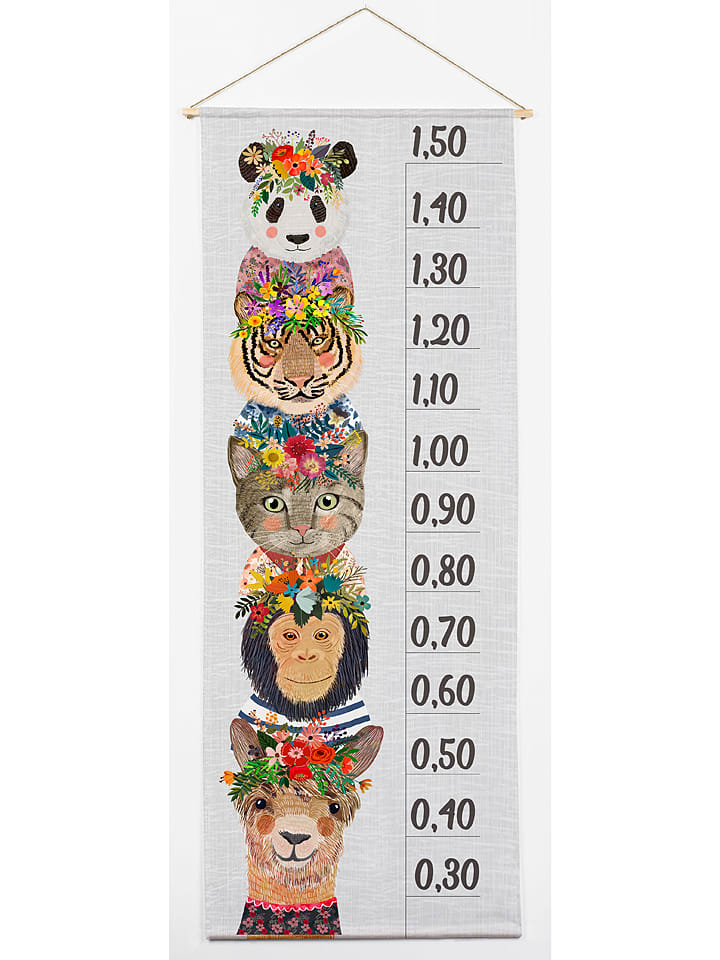 Folkifreckles Miarka "Floral Friends" w kolorze szarym ze wzorem - 30 x 155 cm rozmiar: onesize