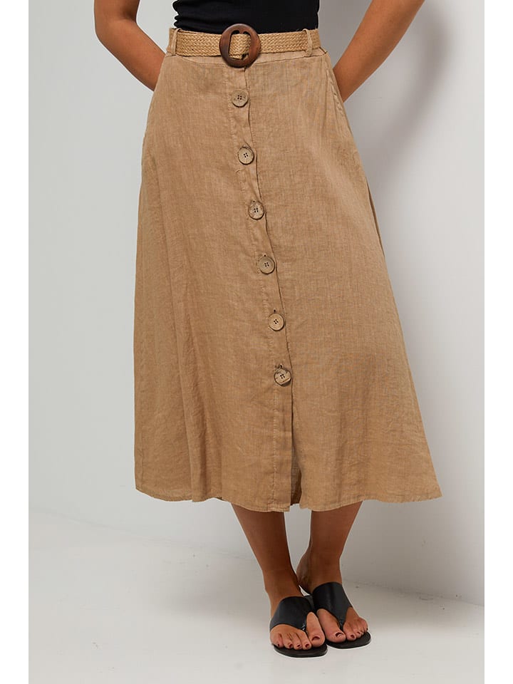 Le Monde du Lin Spódnica w kolorze jasnobrązowym rozmiar: 38/40
