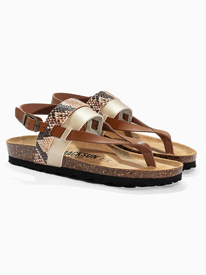 BACKSUN Skórzane sandały "Santarem" w kolorze jasnobrązowo-beżowym rozmiar: 40