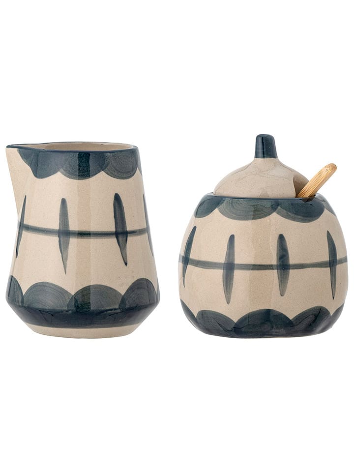 Bloomingville 3-częściowy zestaw "Allium" w kolorze niebiesko-kremowym rozmiar: onesize