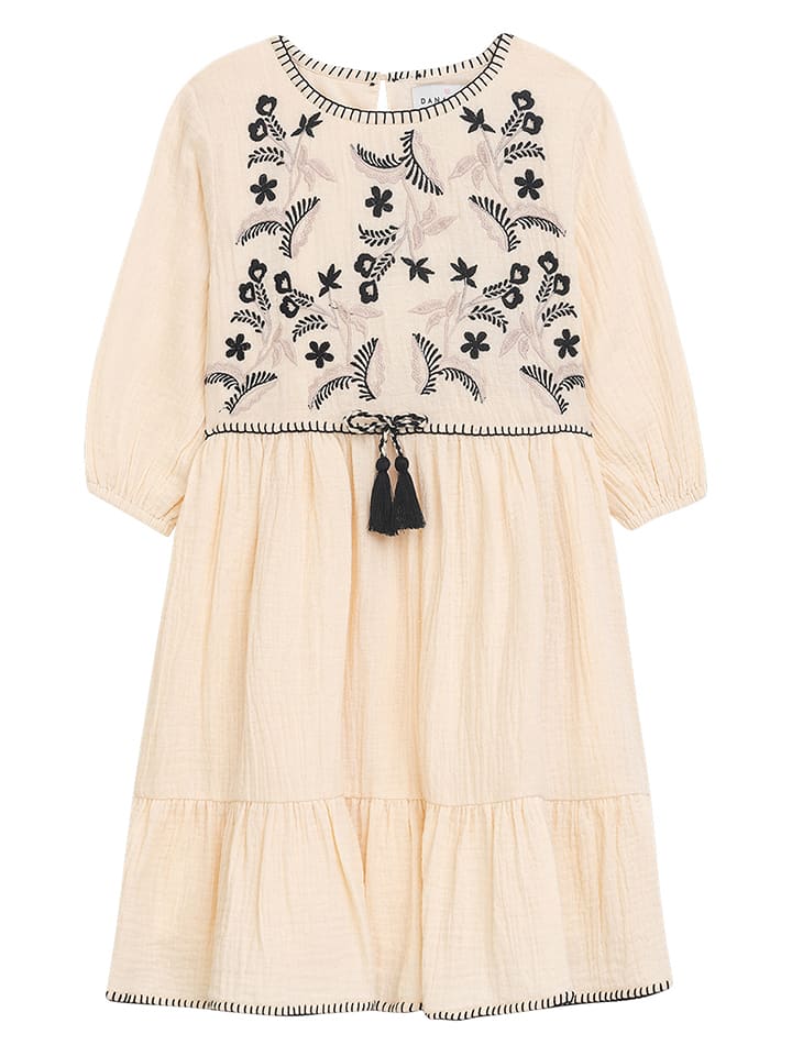 Danamade Sukienka "Drabea" w kolorze beżowo-czarnym rozmiar: S