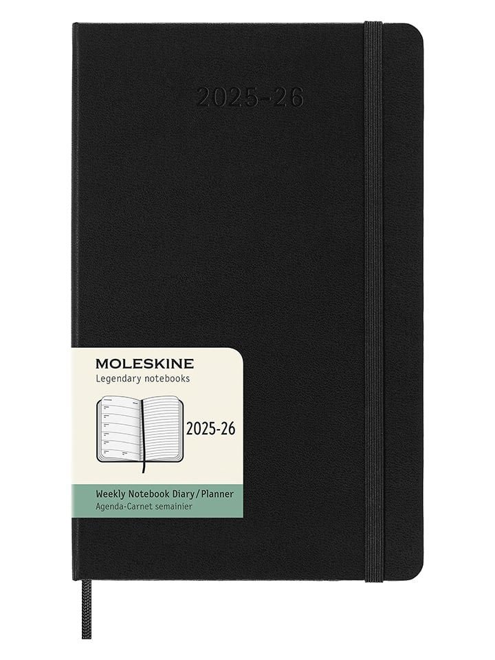 Moleskine Planer tygodniowy "2025/2026" w kolorze czarnym - 13 x 21 cm rozmiar: onesize