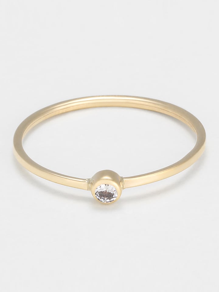 OR ÉCLAT Złoty pierścionek "Eddey" z cyrkonią rozmiar: 50