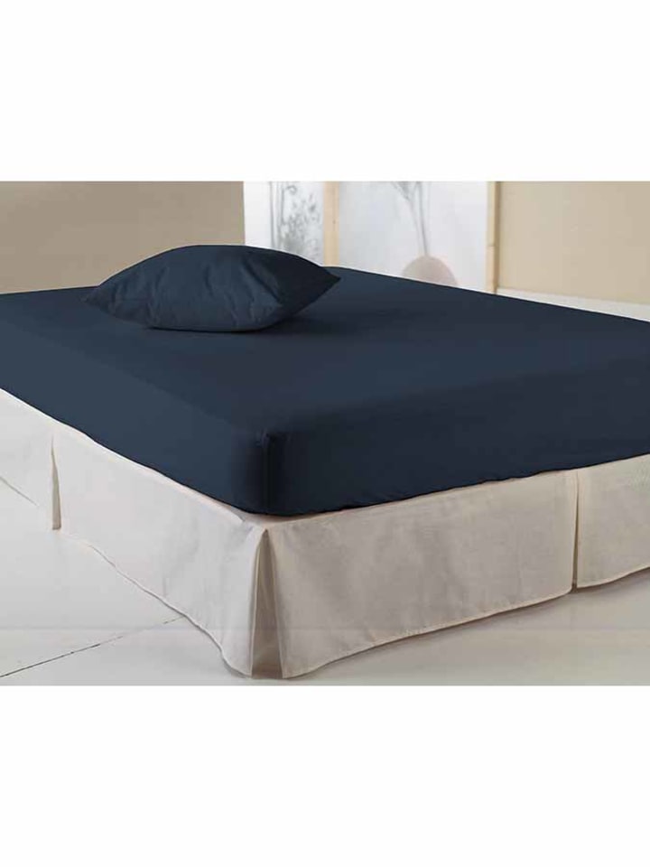 Good Morning Dżersejowe prześcieradło "Emotion" w kolorze granatowym na gumce rozmiar: 180x220 cm