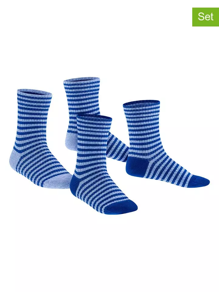 ESPRIT Skarpety (2 pary) "Sporty" w kolorze niebiesko-błękitnym rozmiar: 23-26