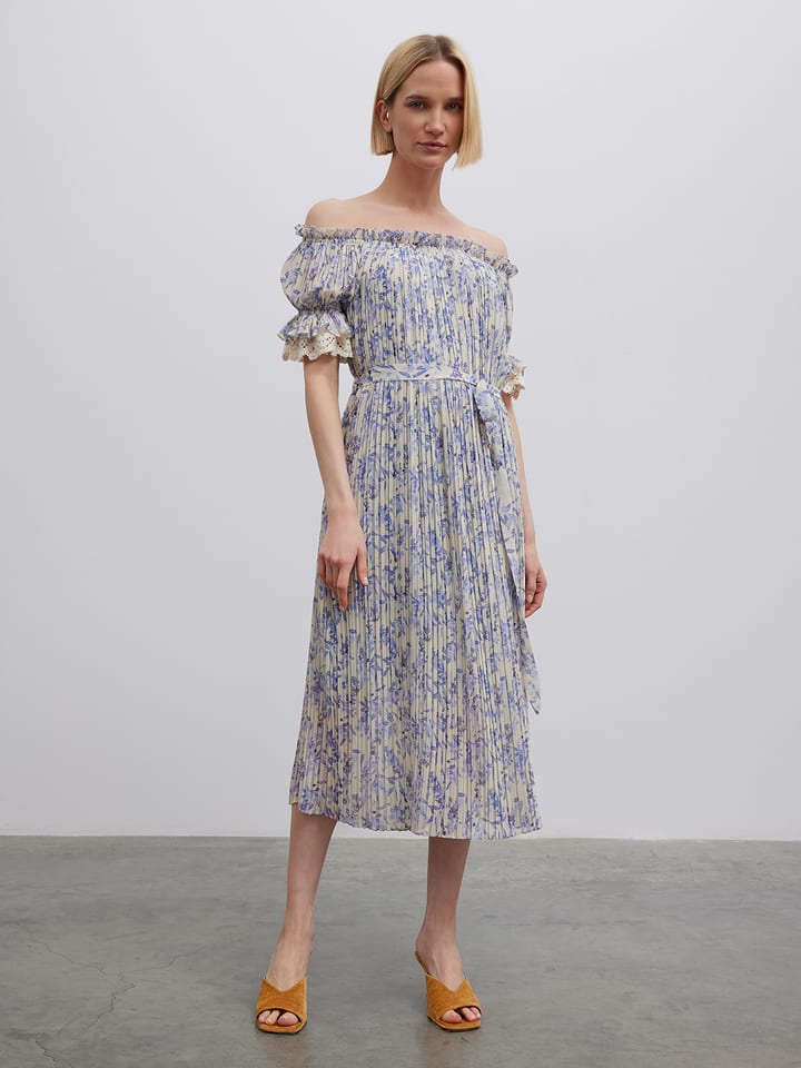 BGN Sukienka w kolorze kremowo-granatowym rozmiar: 40