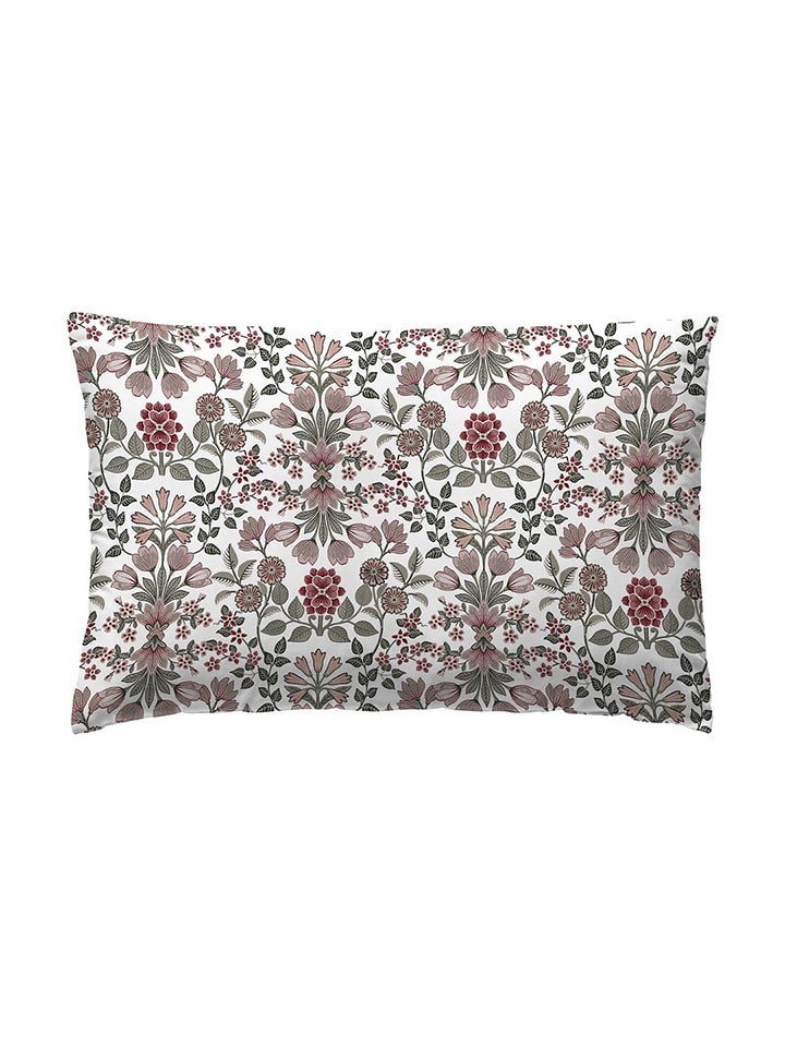 ethere Perkalowa poszewka "Milara" w kolorze biało-jasnoróżowym na poduszkę rozmiar: 65x65 cm