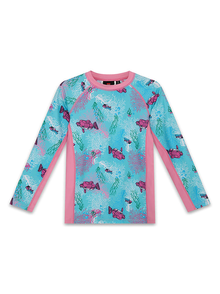 LEGO Koszulka kąpielowa w kolorze turkusowo-jasnoróżowym rozmiar: 134