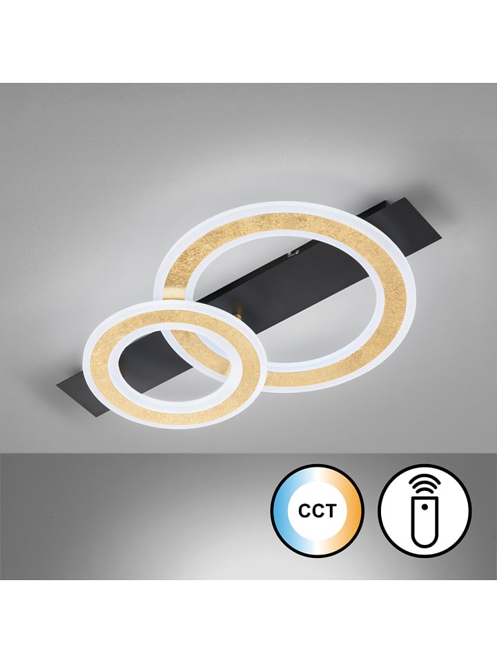 FISCHER & HONSEL Lampa sufitowa LED "Circle" w kolorze złoto-czarnym - 61 x 7,3 x 36 cm rozmiar: onesize