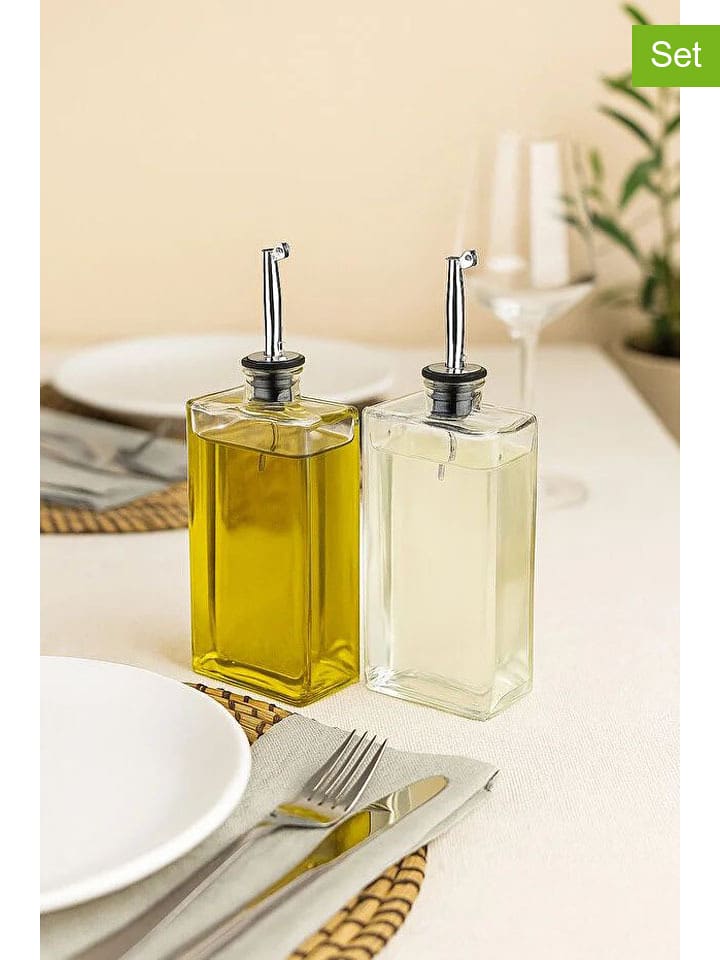 Violeta Home Dozowniki (2 szt.) w kolorze srebrnym do oliwy - wys. 16,5 cm rozmiar: onesize