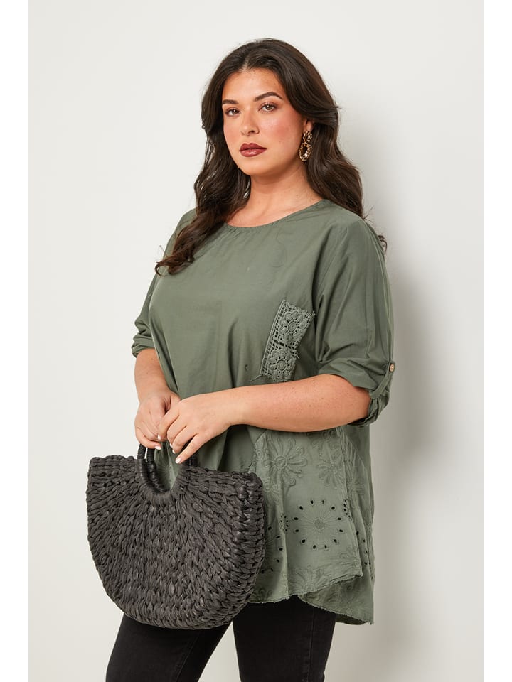 Curvy Lady Bluzka w kolorze khaki rozmiar: 48/50