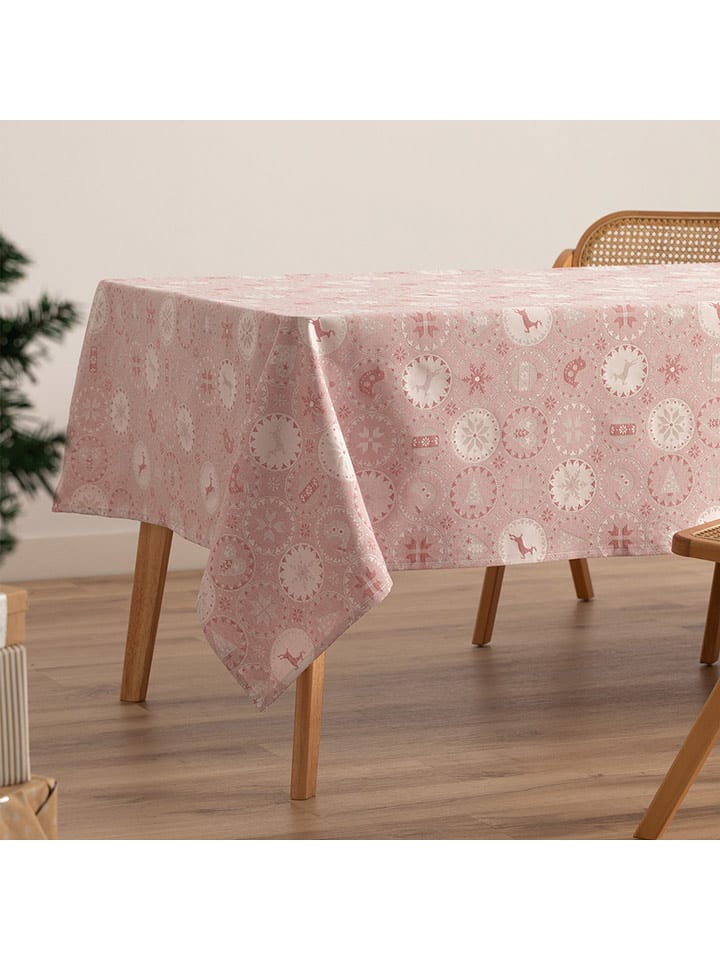 GAMUSI Obrus "Ballcrypt" w kolorze srebrno-jasnoróżowym rozmiar: 140x240 cm