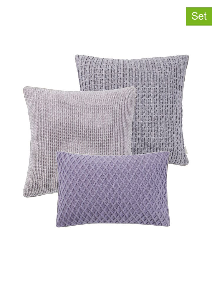 Jotex Poszewki (3 szt.) "Mila" w kolorze fioletowym na poduszkę rozmiar: 50x50 cm