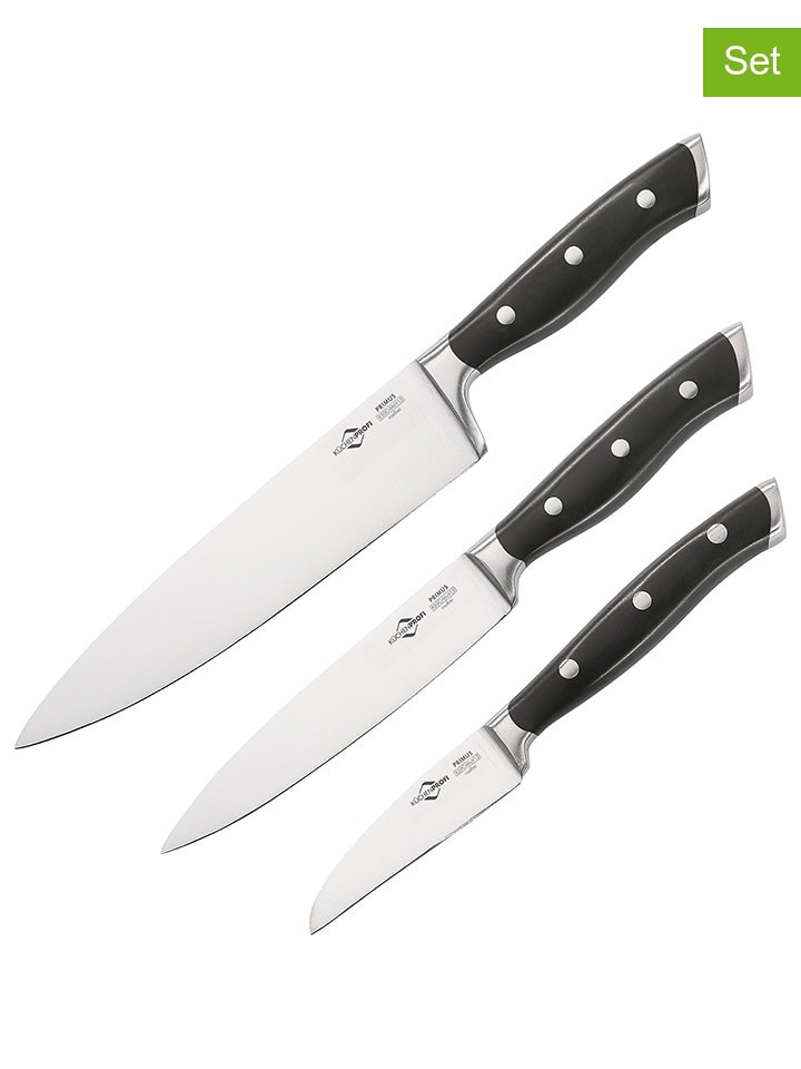 Küchenprofi 3-częściowy zestaw noży "Primus" w kolorze srebrno-czarnym rozmiar: onesize