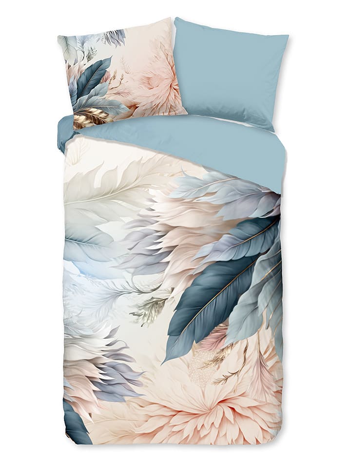 Good Morning Komplet pościeli "Diore" w kolorze błękitno-kremowym rozmiar: 200x220 cm