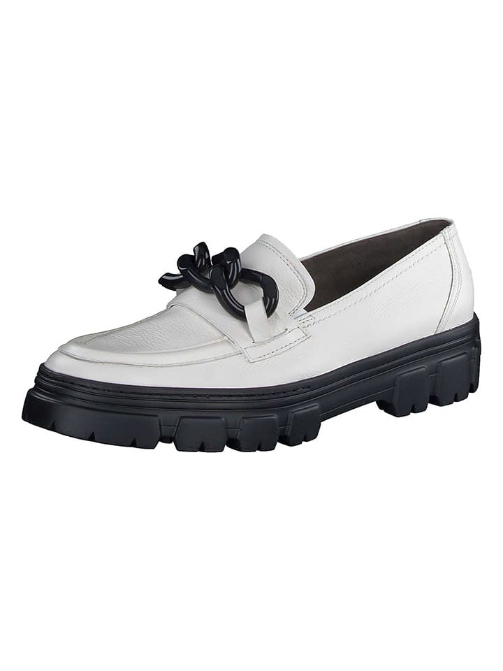 Paul Green Skórzane mokasyny w kolorze biało-czarnym rozmiar: 40