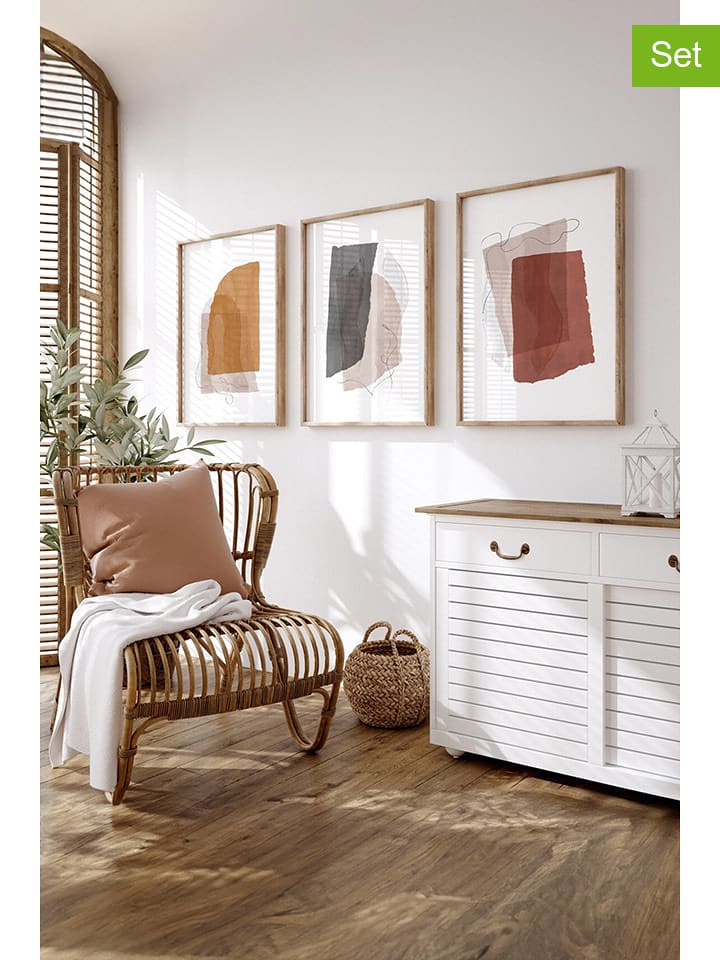 ABERTO DESIGN Druki artystyczne (3 szt.) w ramce - 33 x 48 cm rozmiar: onesize