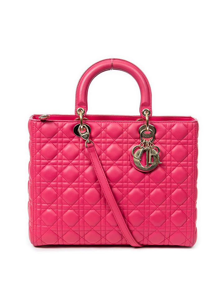 Dior Skórzana torebka w kolorze różowym - 32 x 25 x 11 cm rozmiar: onesize