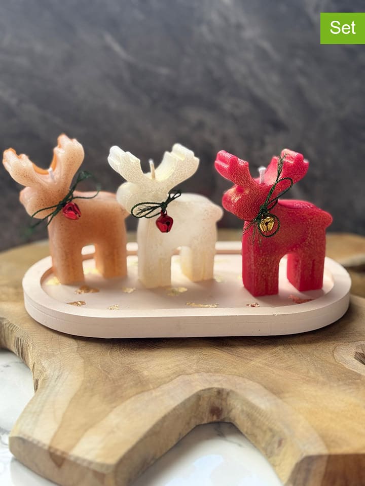 ABERTO DESIGN 4-częściowy zestaw w kolorze beżowo-kremowo-czerwonym rozmiar: onesize