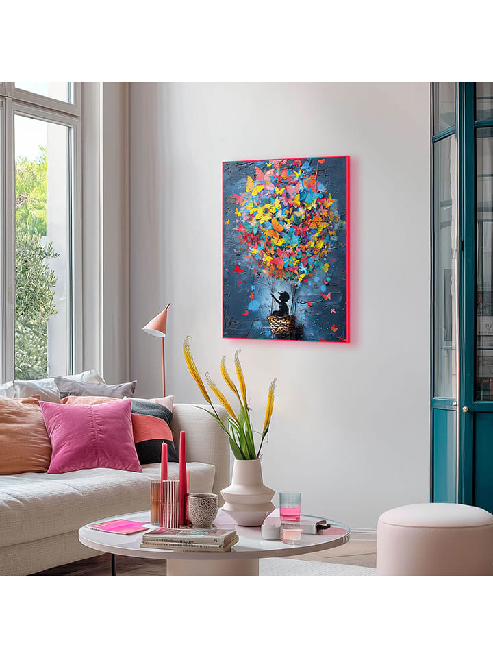 Orangewallz Druk artystyczny "Balloon Kid" w ramce rozmiar: 50x70 cm