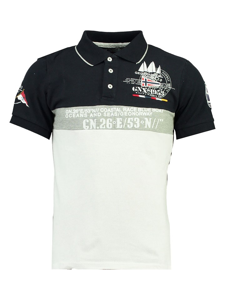 Geographical Norway Koszulka polo "Kassovitz" w kolorze biało-granatowym rozmiar: 128
