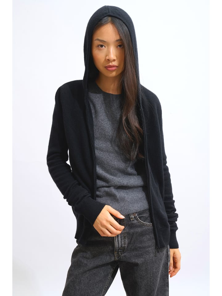 AUTHENTIC CASHMERE Kaszmirowy kardigan "Colombis" w kolorze czarnym rozmiar: L