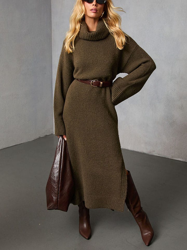 Milan Kiss Sukienka dzianinowa w kolorze khaki rozmiar: XL