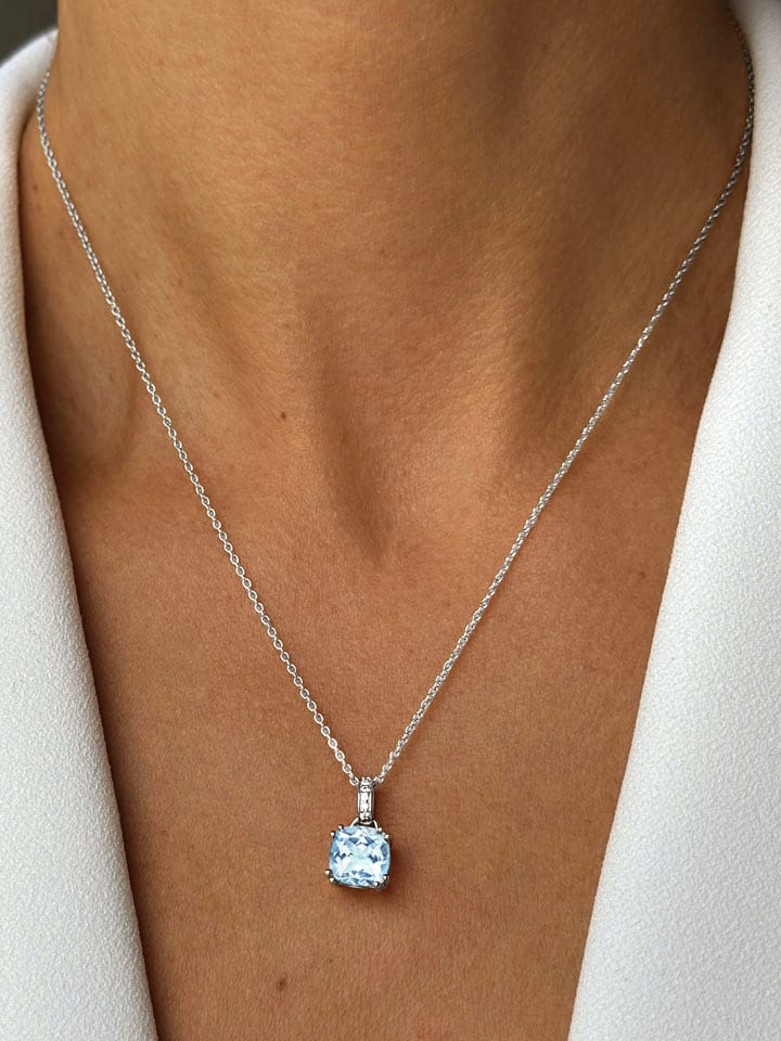 Les Petites Précieuses Srebrny naszyjnik z zawieszką - dł. 16 cm rozmiar: onesize