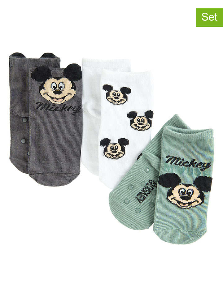 COOL CLUB Skarpety (3 pary) w kolorze antracytowym, zielonym i białym rozmiar: 16-18