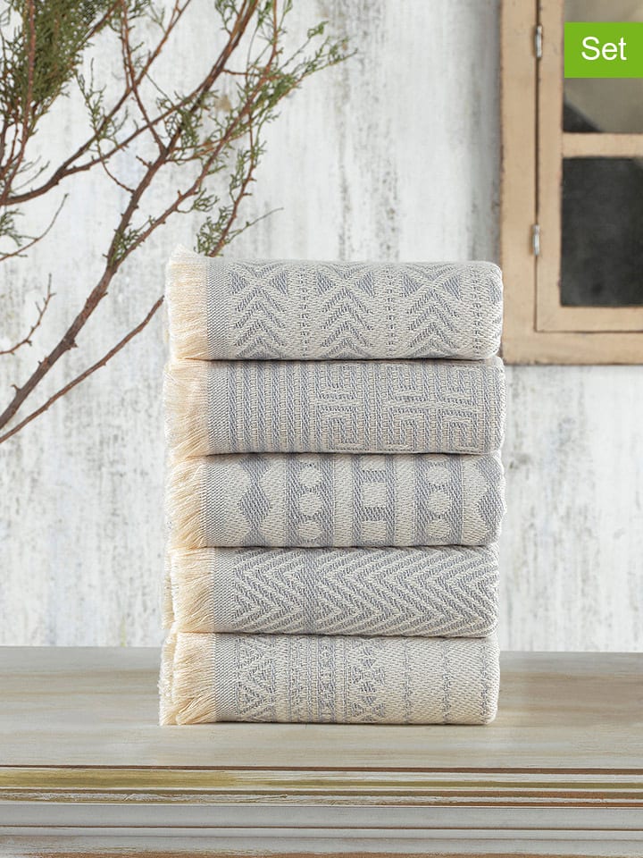 Colourful Cotton Ściereczki (5 szt.) "Maya" w kolorze błękitnym do naczyń rozmiar: 38x65 cm