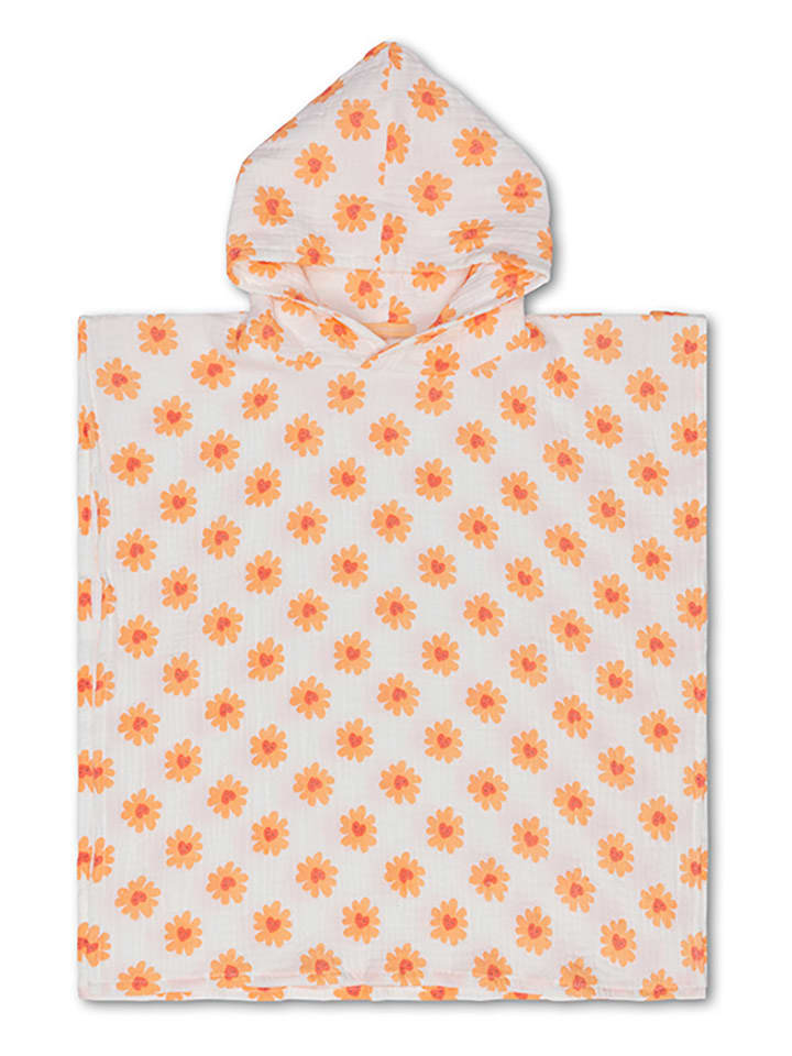 Swim Essentials Ponczo "Floral Love" w kolorze biało-pomarańczowym - 55 x 50 cm rozmiar: onesize