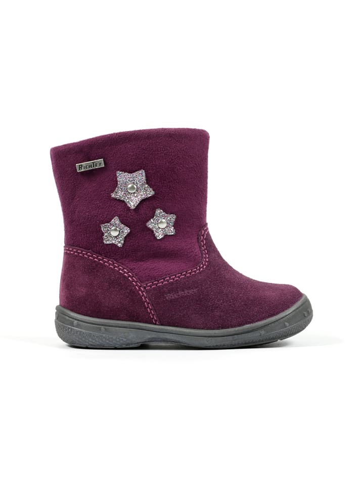Richter Shoes Skórzane botki zimowe w kolorze fioletowym rozmiar: 25