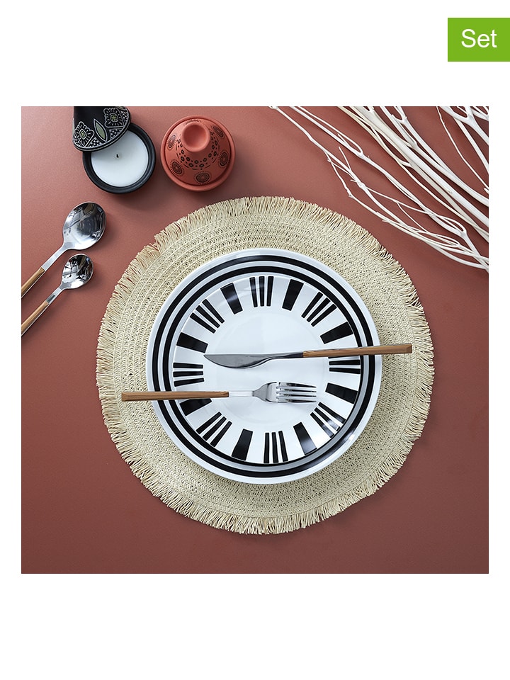 Ethnical Life Podkładki stołowe (6 szt.) w kolorze beżowym - Ø 38 cm rozmiar: onesize