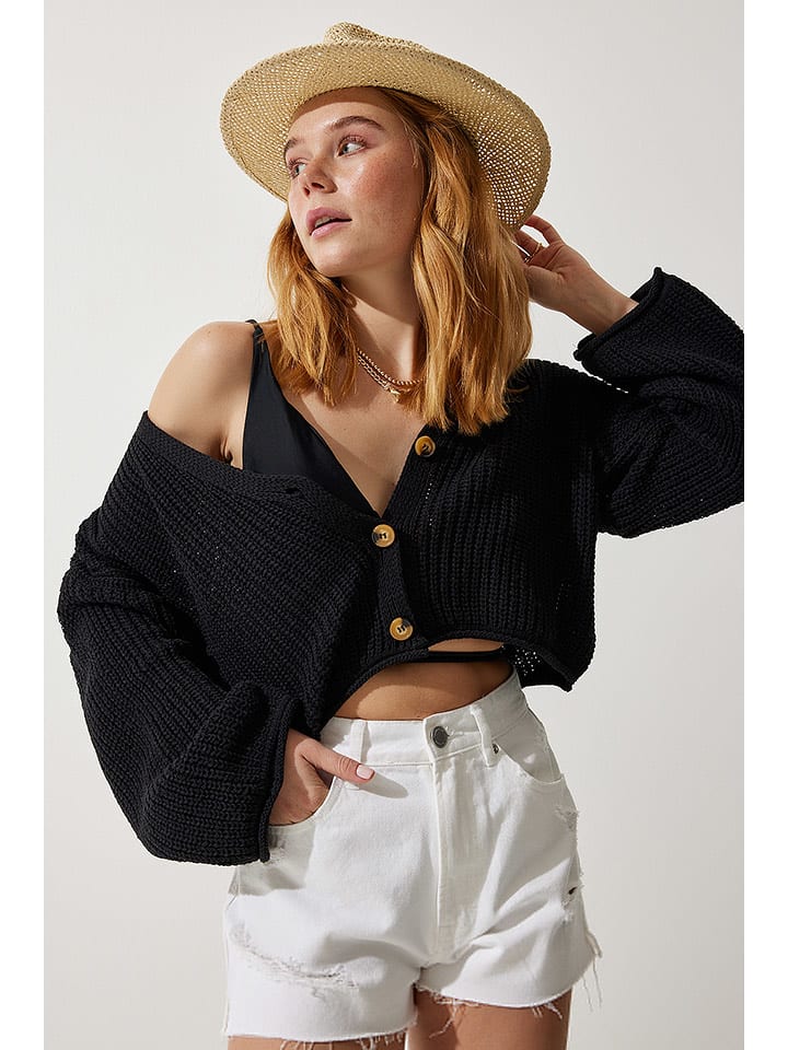 Happiness Istanbul Kardigan w kolorze czarnym rozmiar: onesize