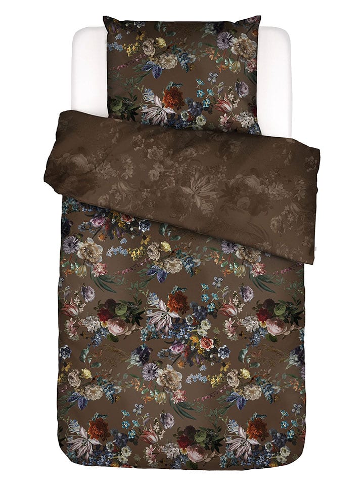 Essenza Komplet pościeli "Isabelle" w kolorze brązowym ze wzorem rozmiar: 140x220 cm