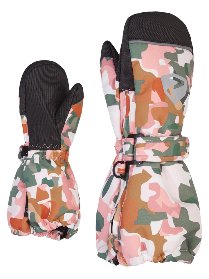 Ziener Rękawiczki narciarskie "Lanup" w kolorze jasnoróżowo-zielono-białym rozmiar: 80