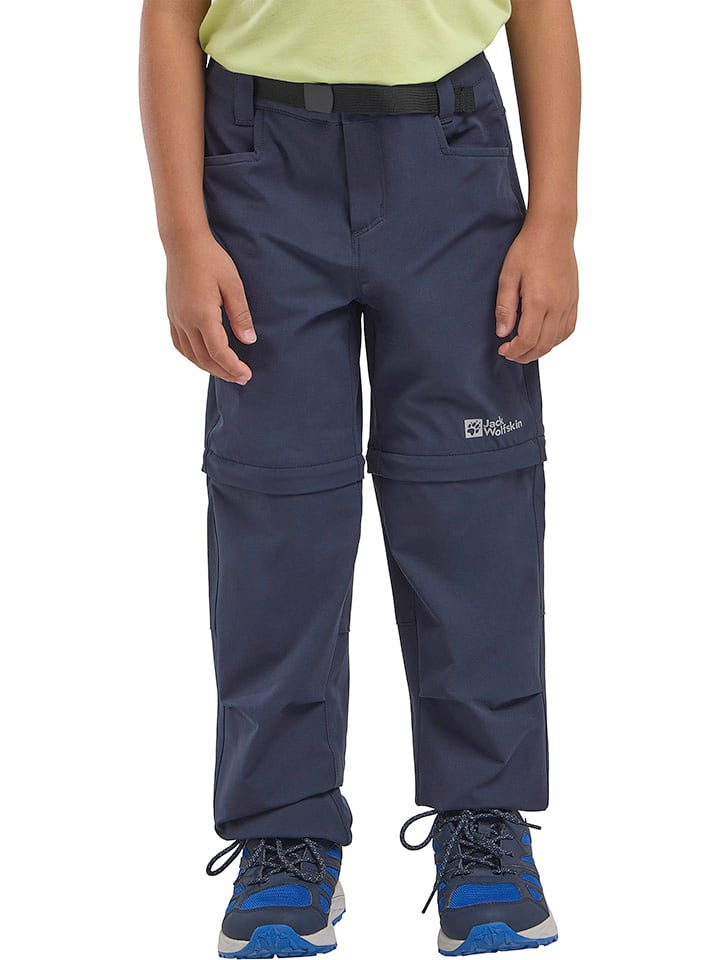 Jack Wolfskin Spodnie trekkingowe Zipp-Off "Active" w kolorze granatowym rozmiar: 152