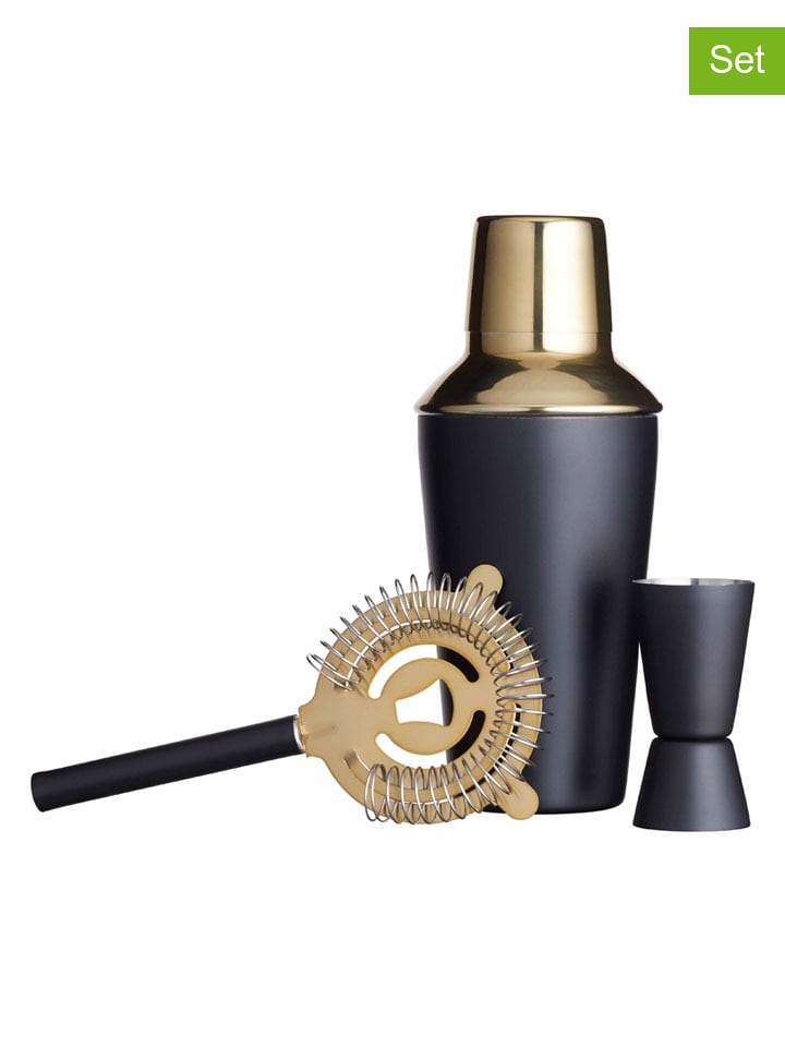 BarCraft 3-częściowy zestaw w kolorze złoto-czarnym do koktajli rozmiar: onesize